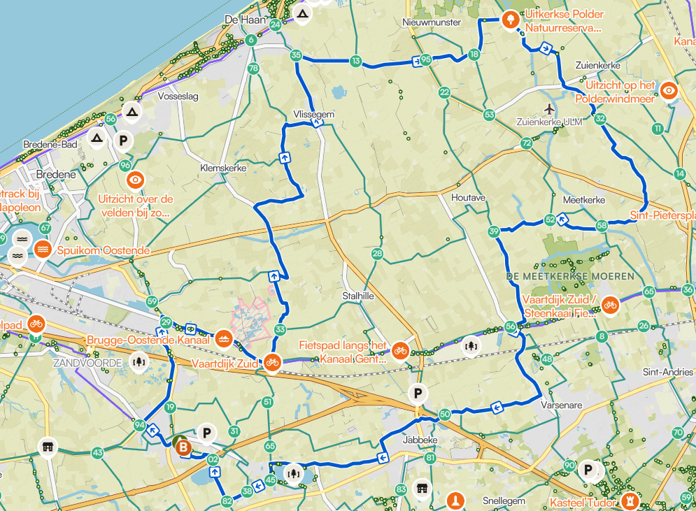 Parcourskaart Cyclo 51 km