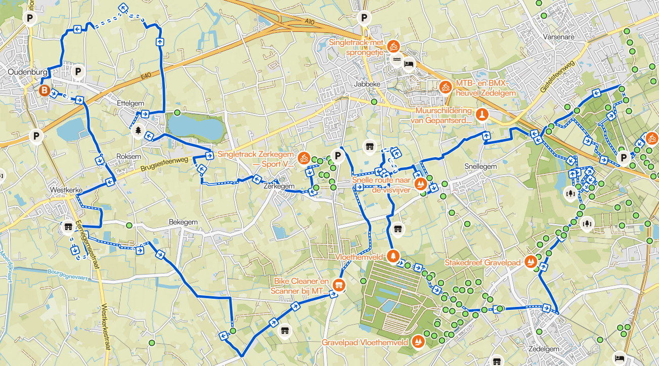 Parcourskaart MTB 52 km